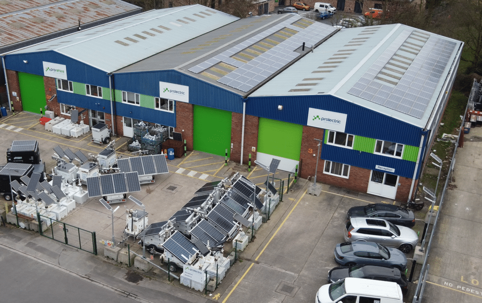 Prolectric HQ roof solar panel energy supply for business and its operations