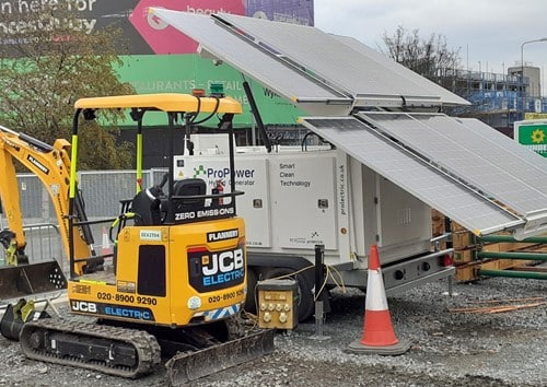 Prolectric ProPower at Balfour A63 Project next to JCB