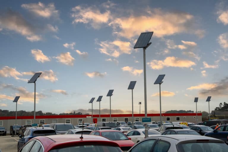 Permanent Street Lighting in car park of the A417 Missing Link project