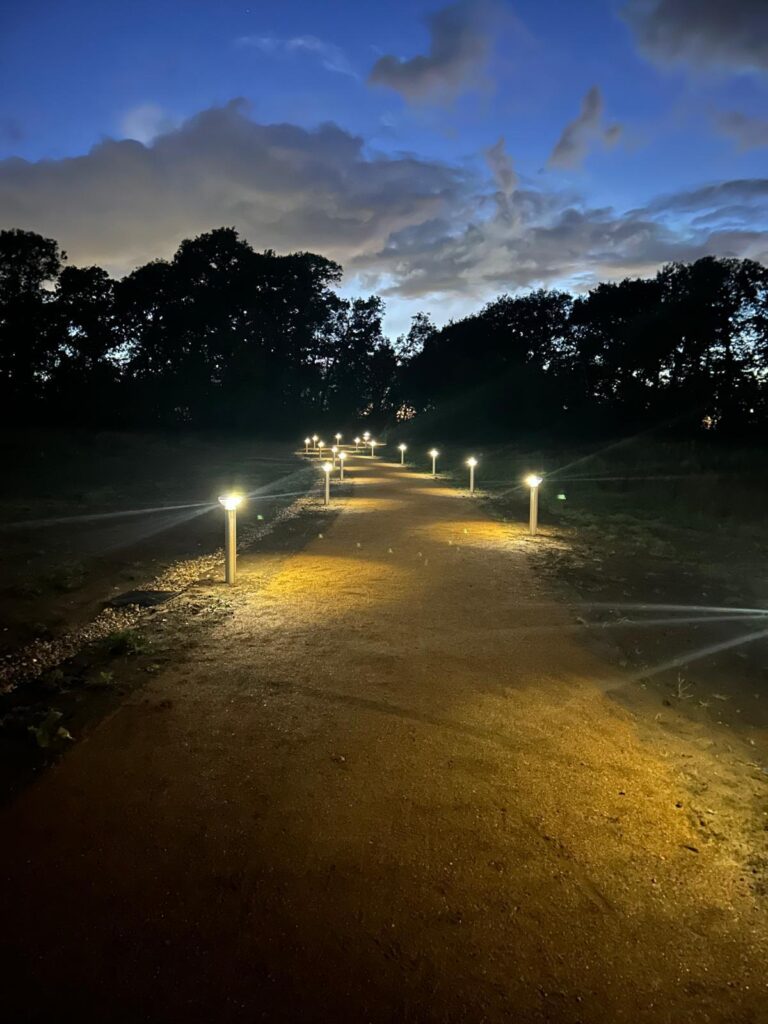 Natta Solar Bollard Lighting Install between housing and school on pathway