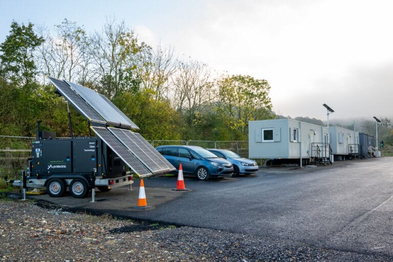 A417 Missing Link project with solar lighting and hybrid power supporting sustainable construction